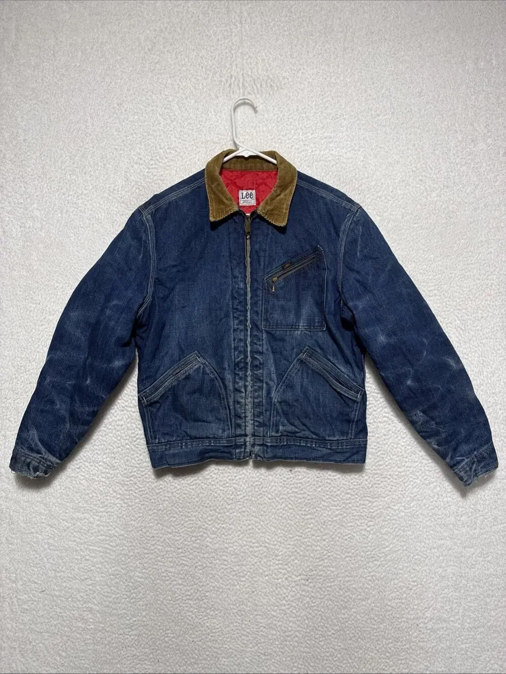 ViTG 70s Lee Men's Model 91-B Sanporized Full Zip Quilted Lined Denim Jacket Lg.
